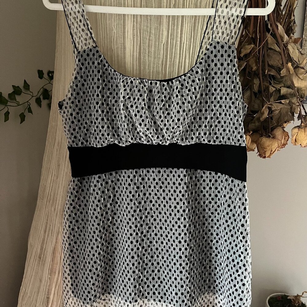 Vintage Maurices Babydoll Polka Dot Blouse